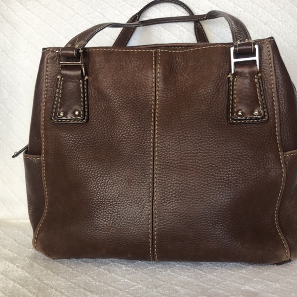 Vintage Fossil shoulder bag. Brown distressed leather. - Picture 2 of 11